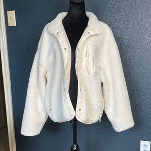 Fabletics Off-White Teddy Jacket